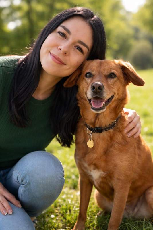 Sandra mit Hund